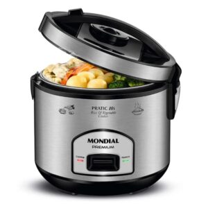 Panela Elétrica de Arroz Mondial Pratic 10i Premium Preto Inox 700W