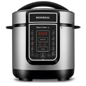 Panela Elétrica de Pressão Mondial 3L Inox Preto 220V