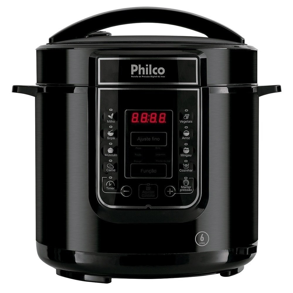 Panela Elétrica de Pressão Philco PPP01P 6 Litros, Painel Digital — Cozinha e Utensílios