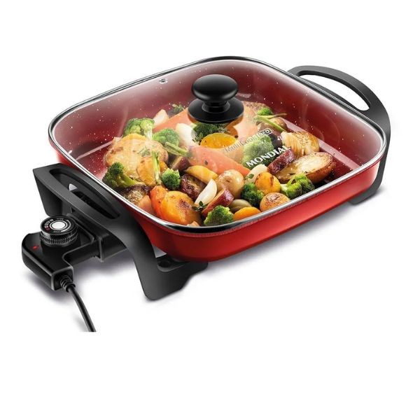 Panela Elétrica Mondial Multicook Vermelha 1200W Grill 5 Níveis