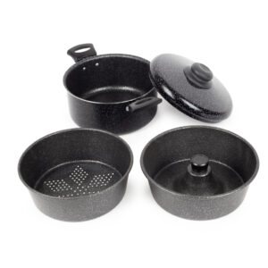 Panela Multiuso 3 Em 1 Forma De Pudim 20Cm Preto Nacional — Cozinha e Utensílios