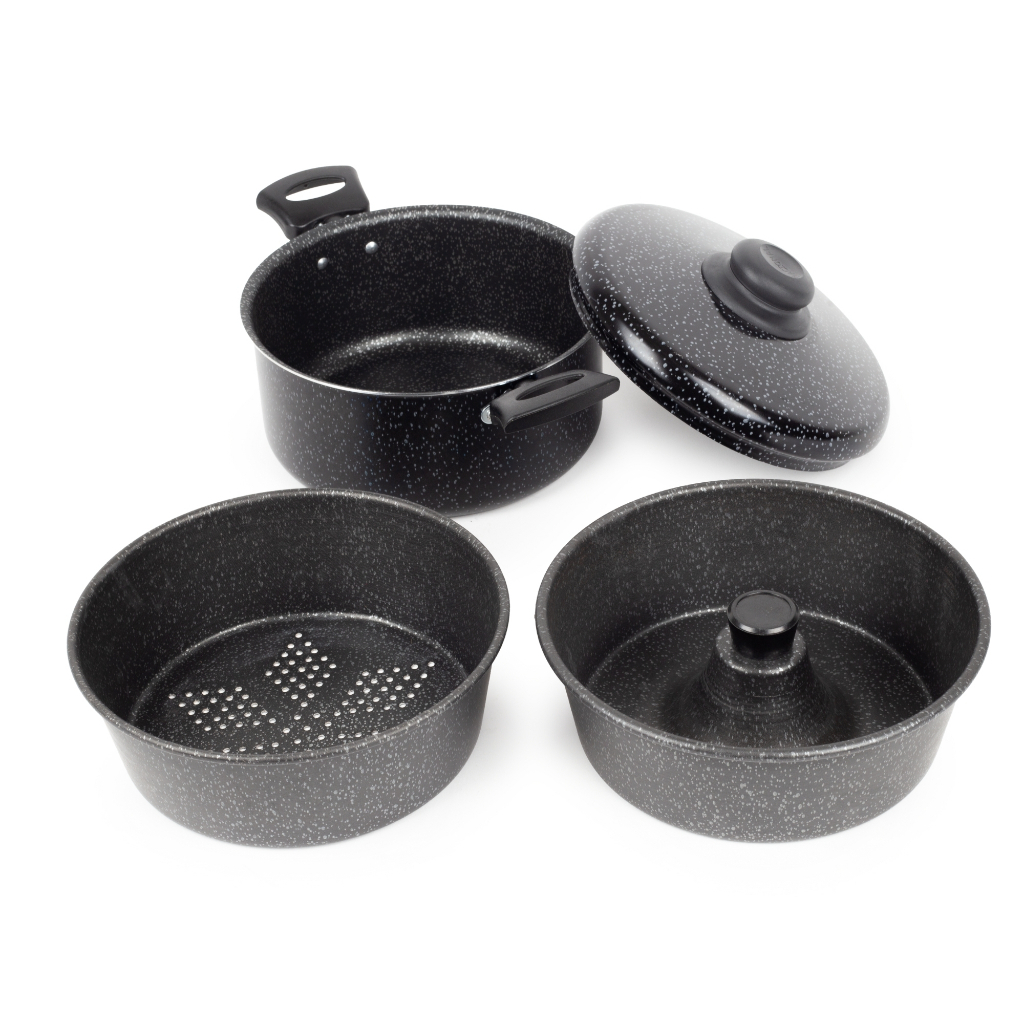 Panela Multiuso 3 Em 1 Forma De Pudim 20Cm Preto Nacional — Cozinha e Utensílios