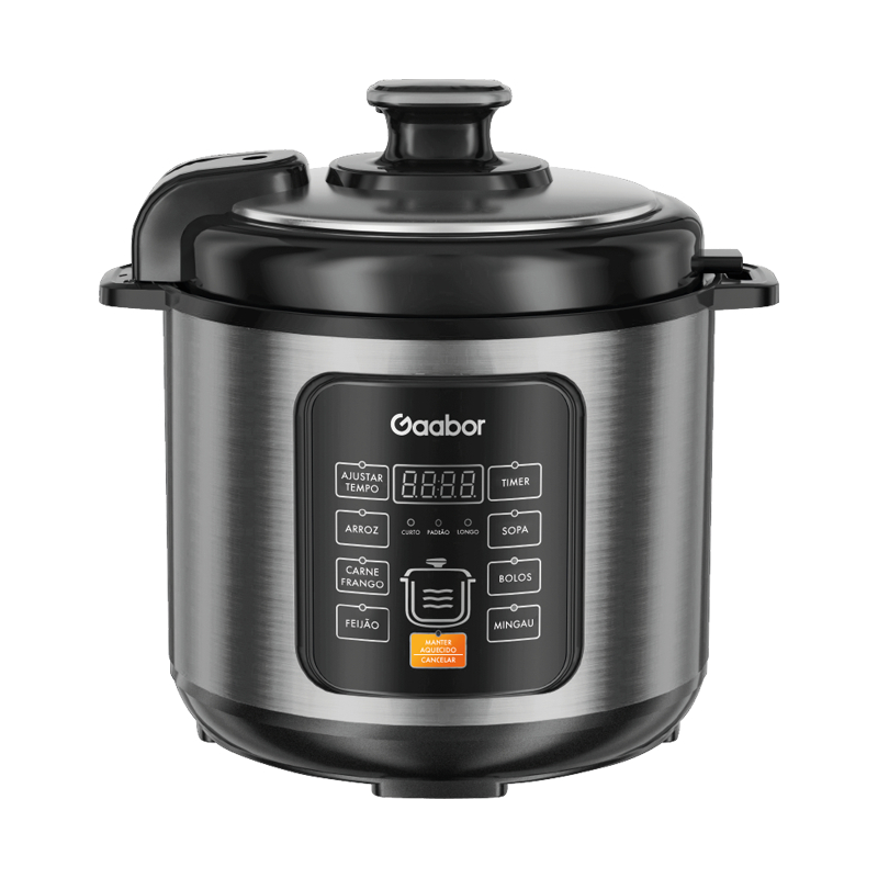 Panela Pressão Elétrica Gaabor 6L Inox 1000W 8 Funções Multifuncional — Cozinha e Utensílios
