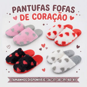 Pantufa Feminina Adulto Chinelo Forrada Pelúcia Antiderrapante