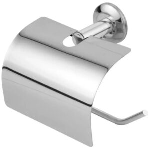 Papeleira Higiênica Porta Papel Higiênico Tampa Em Inox Brilhante