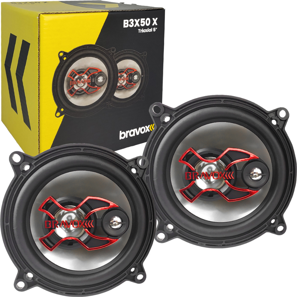 Par Alto Falante Bravox Triaxial 5 Polegadas B3x50x 100 Watts Rms 4