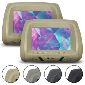 Par Encosto Cabeça Automotivo Tela 7 Polegadas E-Tech Combat Monitor