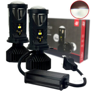 Par Ultra Led H4 Lâmpada Mini Projetor Farol de Alta Potencia 8500lm
