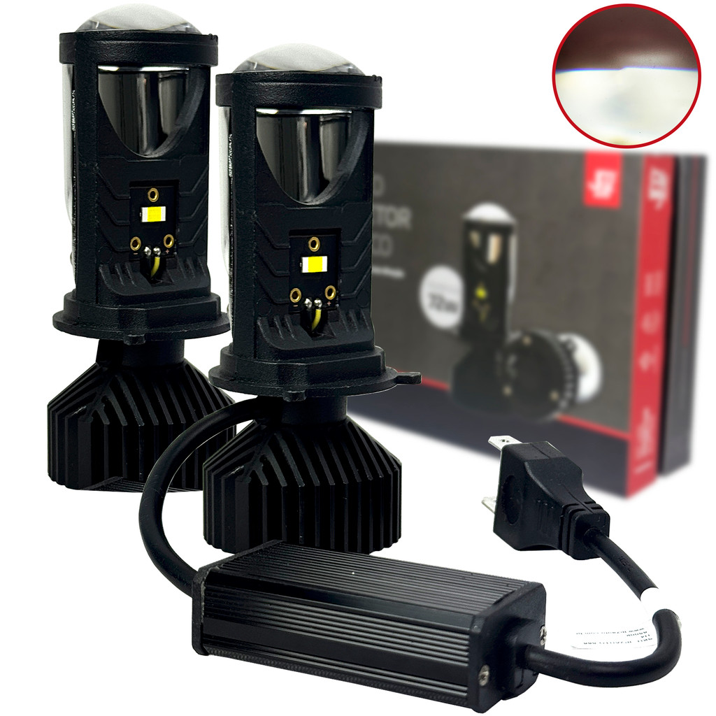 Par Ultra Led H4 Lâmpada Mini Projetor Farol de Alta Potencia 8500lm