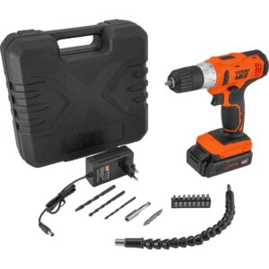 Parafusadeira Furadeira 20V Toolmix 22Nm Bateria de Lítio Maleta