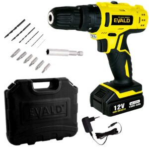 Parafusadeira Furadeira Bateria 12V com Impacto Bivolt Maleta e Kit