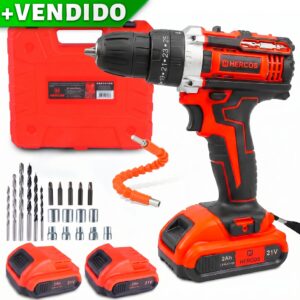 Parafusadeira Furadeira Impacto 21V Bivolt 2 Baterias Lítio Kit 25 — Ferramentas Elétricas