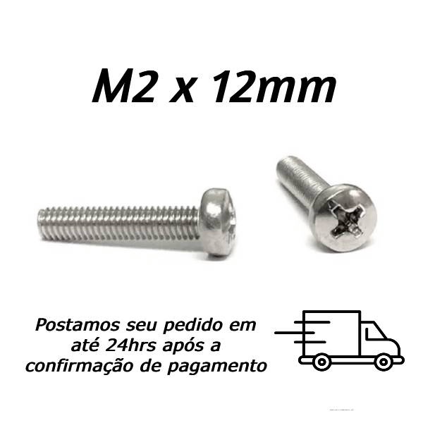 Parafuso Máquina Panela Phillips Inox M2 X 12mm