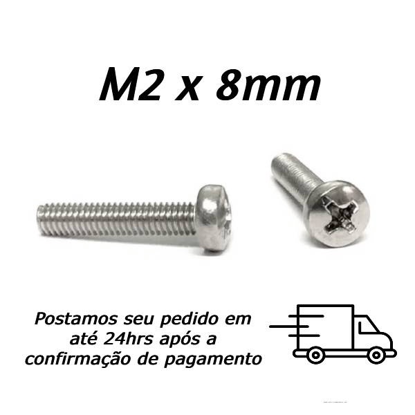 Parafuso Máquina Panela Phillips M2 X 8mm Inox — Cozinha e Utensílios