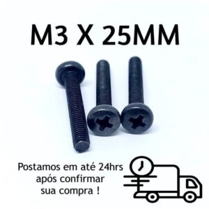 Parafuso Panela Philips M3 X 25mm Oxidado Preto 200 500 Peças — Cozinha e Utensílios