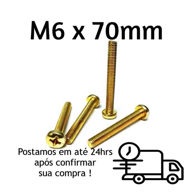 Parafuso Panela Phillips M6 X 70mm Bicromatizado