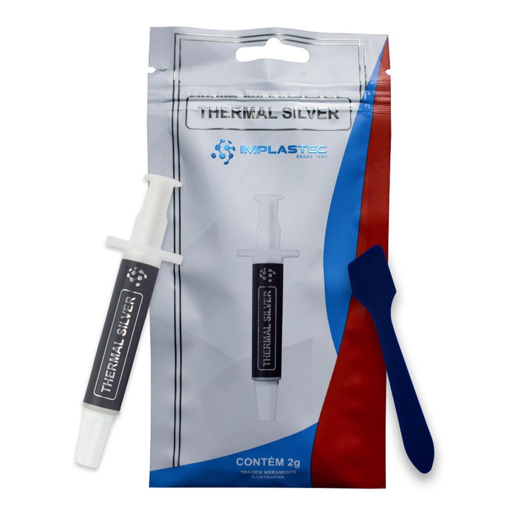 Pasta Térmica Implastec Thermal Silver Seringa 2g 1,6 W mK PATS0210CX — Informática