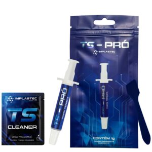 Pasta Térmica Implastec Ts Pro 4g, Espátula Sachê Cleaner Cor Cinza