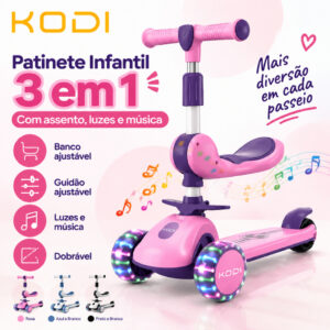 Patinete Infantil 3 em 1 1 a 12 Anos Menino e Menina Primeiro