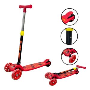 Patinete Infantil 3 Rodas Dobrável Importway Ajustável Vermelho