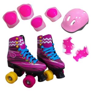 Patins Clássico 4 Rodas Importway Rosa 30 31 Infantil Adulto CKit