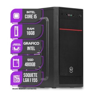 PC Cpu Mancer, Intel Core I5, 16GB De Memória ram, SSD 480GB