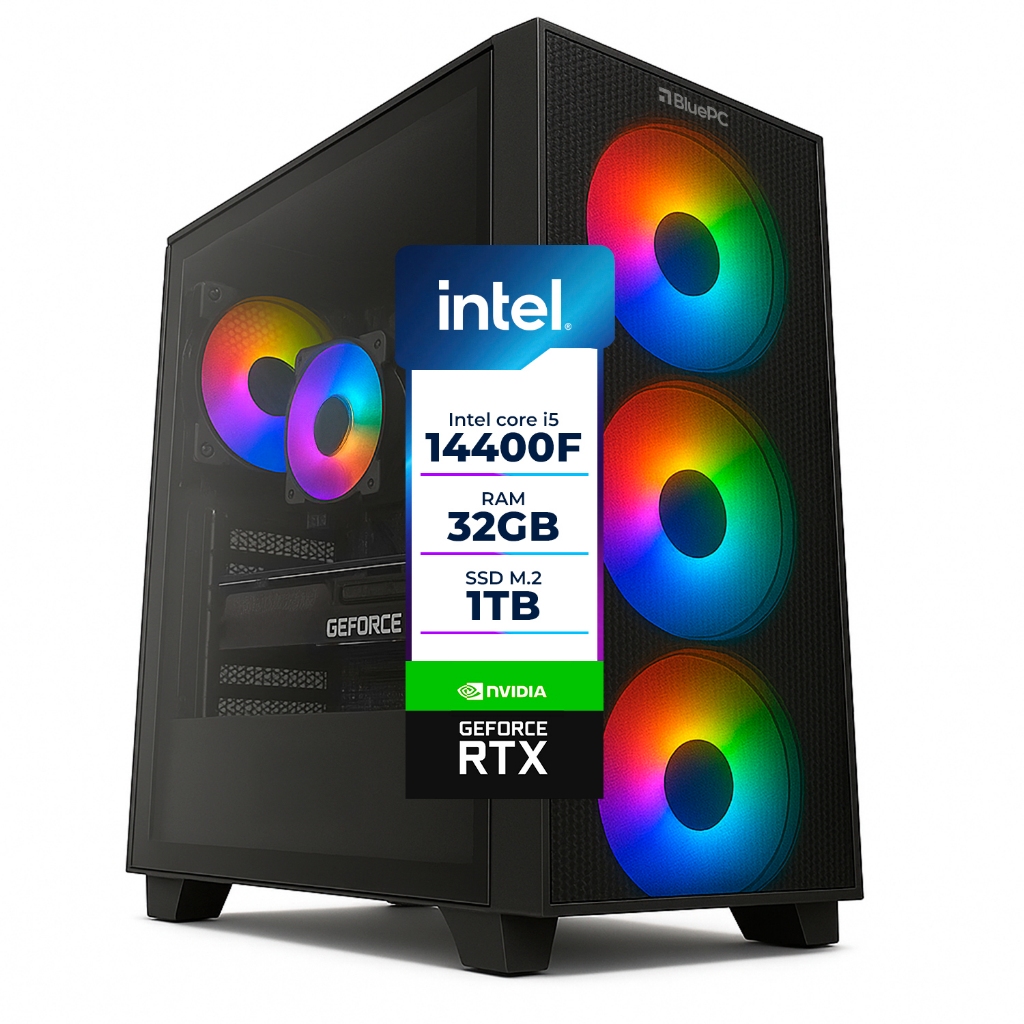PC Gamer Aura BluePC Intel i5 14400F, B760, Rtx 5060 8GB, 32GB, SSD