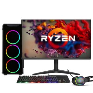 PC Gamer Completo Amd Ryzen 5 5600G, 16GB DDR4, SSD 512GB, Monitor
