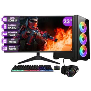 PC Gamer Completo Bluepc Rush Intel Core I5 16GB RAM Radeon RX 580