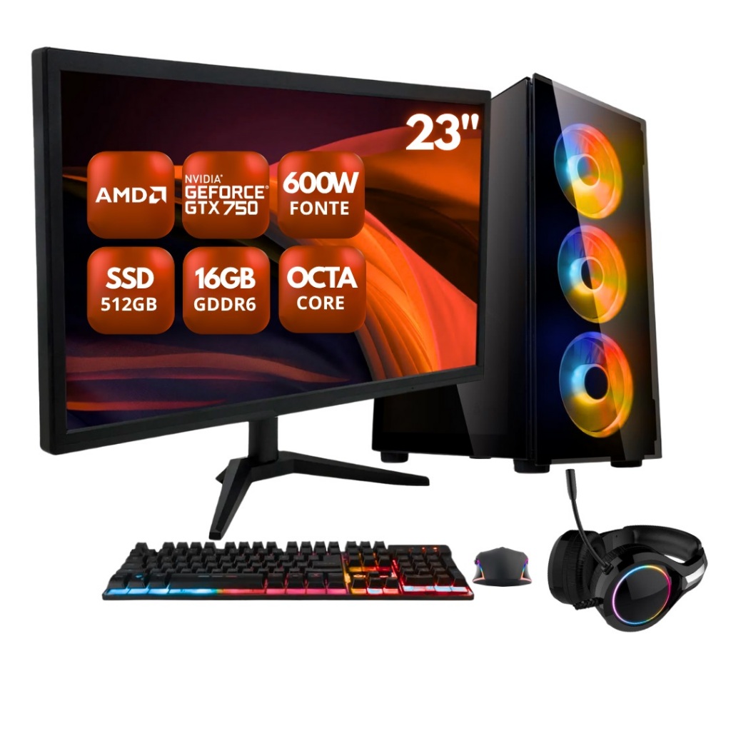 PC Gamer Completo Zen by BluePC Amd Ryzen 4700S, Gtx 4GB, 16GB RAM — Informática