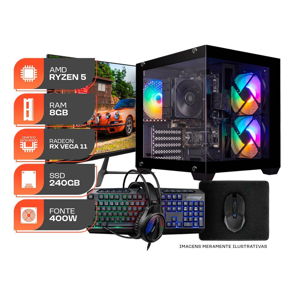 PC Gamer Forge, Amd Ryzen 5 3400G, Radeon Vega 11, 8GB DDR4, SSD
