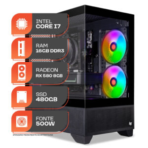 PC Gamer Forge, Intel Core i7, RX 580 8GB, 16GB DE RAM, SSD 480GB