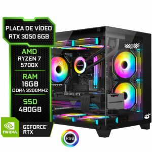PC Gamer Loki II, Rtx 3050 6GB, Amd Ryzen 7 5700X, 16GB DDR4, SSD