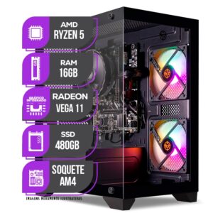 PC Gamer Mancer, Amd Ryzen 5, RX Vega 11, 16GB DDR4, SSD 480GB, Fonte
