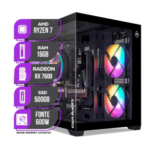 PC Gamer Mancer, Amd Ryzen 7 5700X, Water Cooler, RX 7600 8GB, 16GB