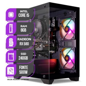 PC Gamer Mancer, Intel Core i5, RX 580 8GB, 8GB DE RAM, SSD 240GB