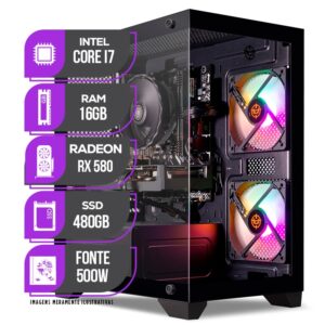 PC Gamer Mancer, Intel Core i7, RX 580 8GB, 16GB DE RAM, SSD 480GB