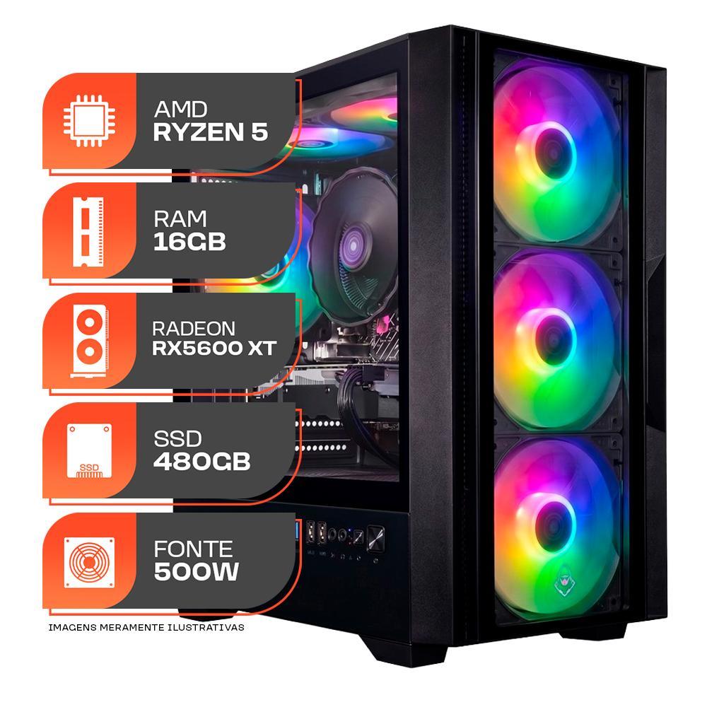 PC Gamer Spectrum, Amd Ryzen 5 5500, Radeon RX 5600 XT 6GB, 16GB
