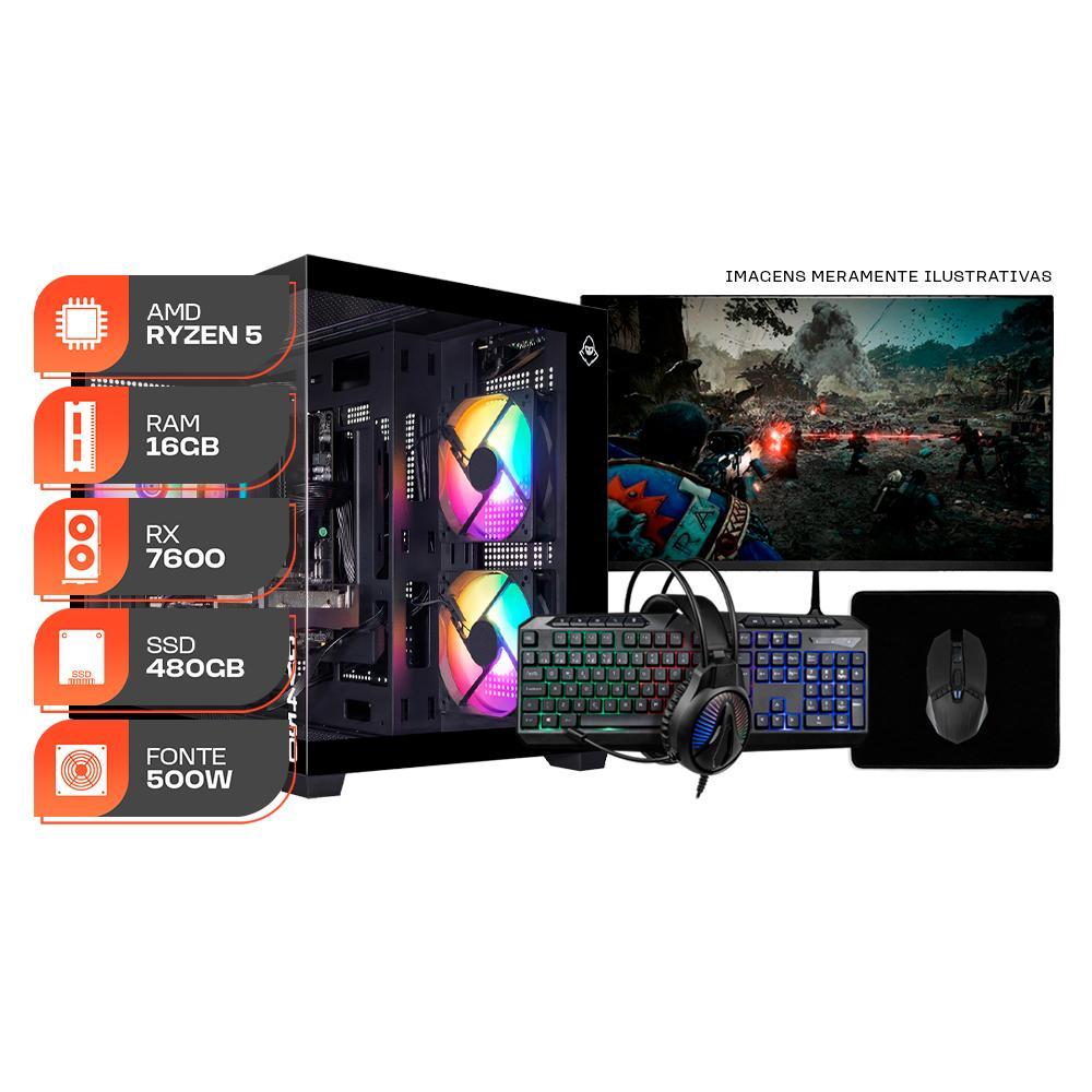 PC Gamer Spectrum, Amd Ryzen 5 5500, RX 7600 8GB, 16GB DDR4, SSD — Informática