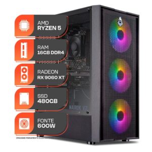 PC Gamer Titan Pro, Amd Ryzen 5 5500, RX 9060 XT 8GB, 16GB DDR4, SSD