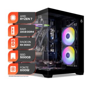 PC Gamer Titan Pro, Amd Ryzen 7 5700X, Water Cooler, RX 9060 XT 8GB