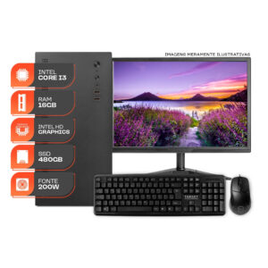 PC Home Essential S, Intel Core i3, 16GB DE RAM, SSD 480GB, Completo