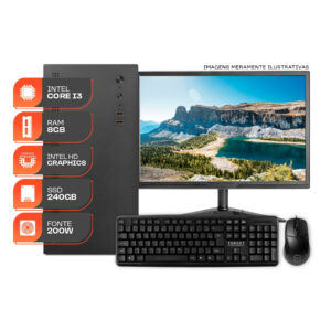 PC Home Essential S, Intel Core i3, 8GB DE RAM, SSD 240GB, Completo