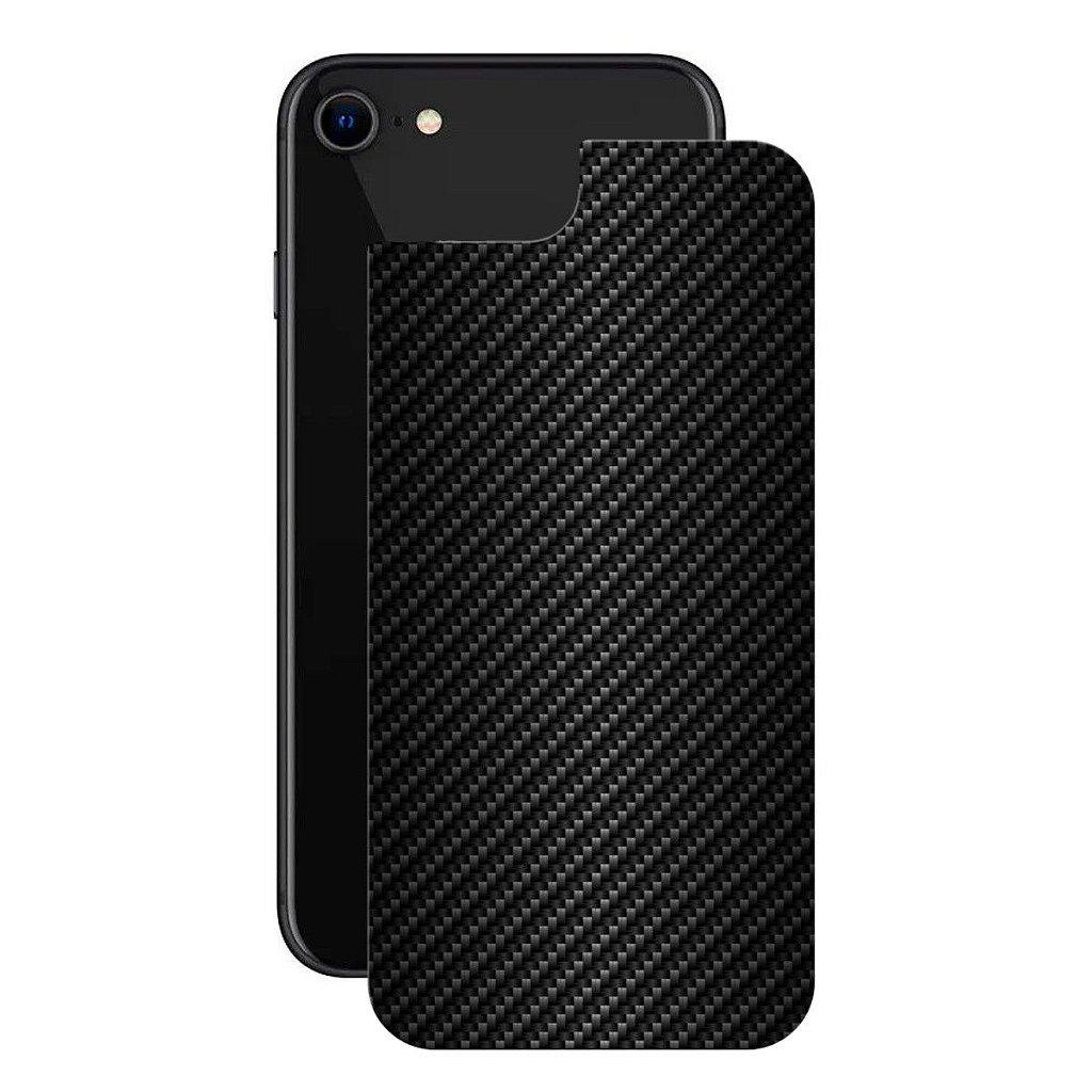 Película iPhone7 8 SE2 SE3-TraseiraFibraCarbonoPreta-Gshield
