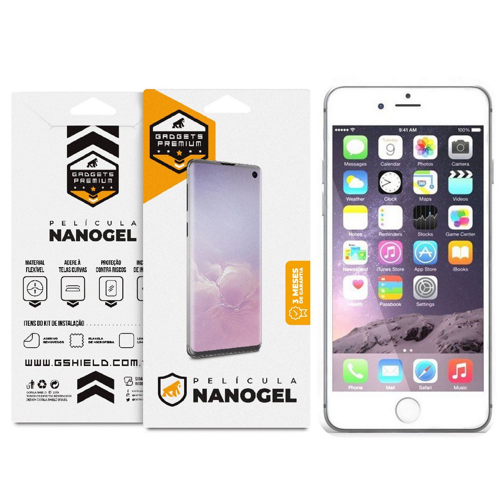 Película Nano Gel Dupla para iPhone 6 Plus e 6S Plus Gshield