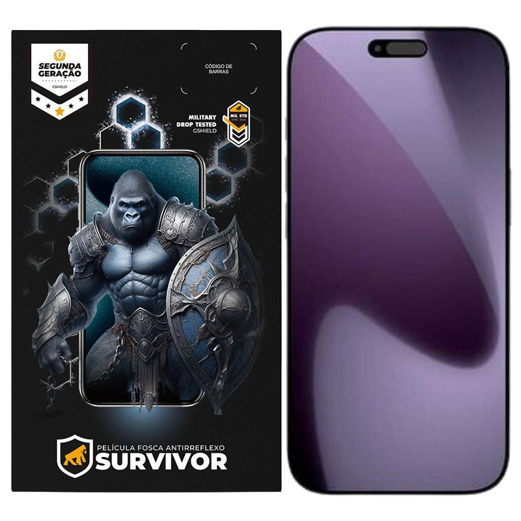 Película para iPhone 17 Pro Fosca Antirreflexo com Aplicador Survivor