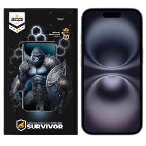 Película Protetora Fosca p iPhone 16 com Aplicador Survivor Gshield