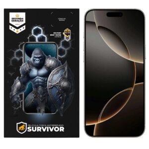Película Protetora Fosca p iPhone 16 Pro Max com Aplicador Survivor