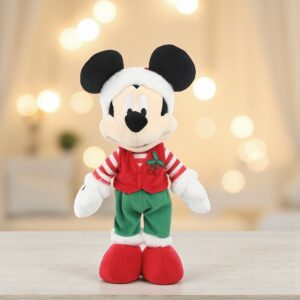 Pelúcia Decorativa de Natal Mickey em Pé Verde e Vermelho 36cm 1