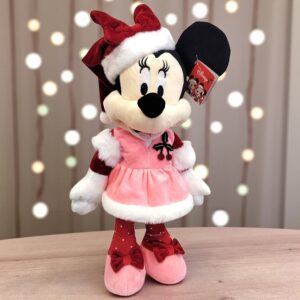 Pelúcia Decorativa de Natal Minnie em Pé Rosa e Vermelho 45cm 1